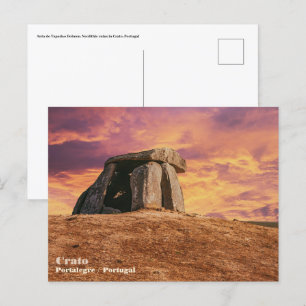 Anta do Tapadao Dolmen. Neolithic ruins in Crato Postcard