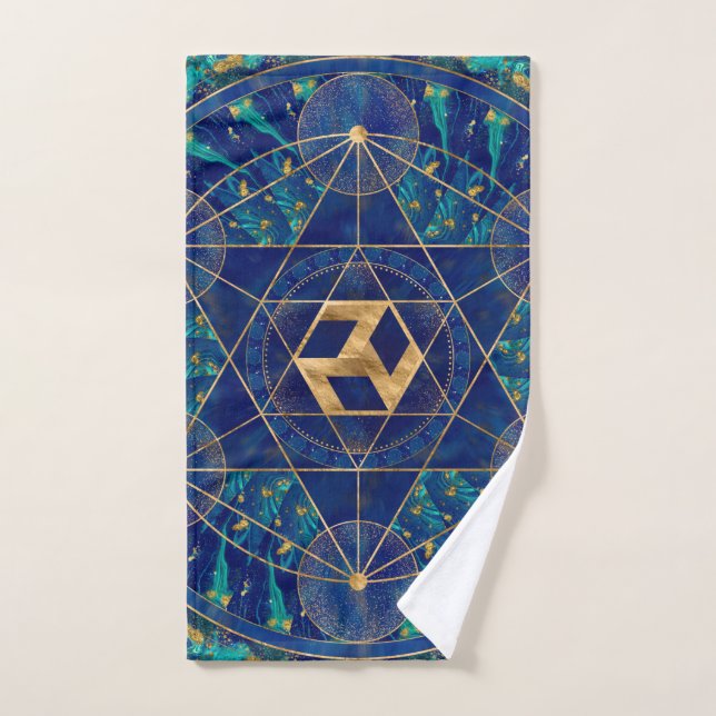 Antahkarana in Sacred Geometry Ornament Bath Towel Set (Hand Towel)