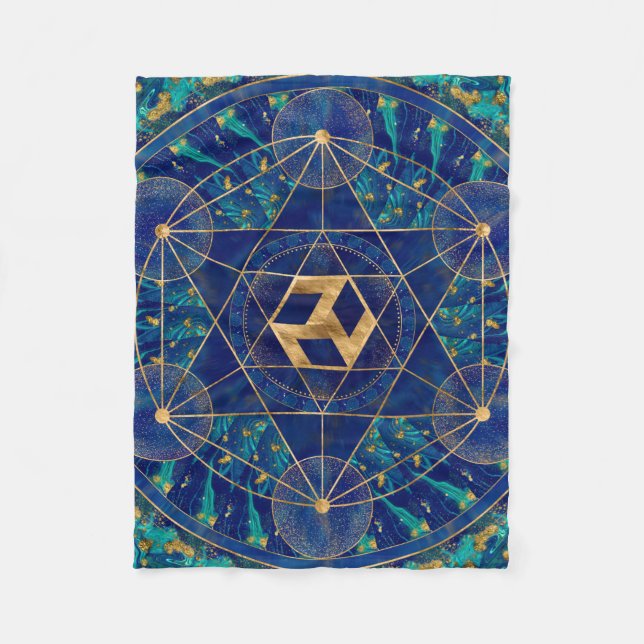 Antahkarana in Sacred Geometry Ornament Fleece Blanket (Front)