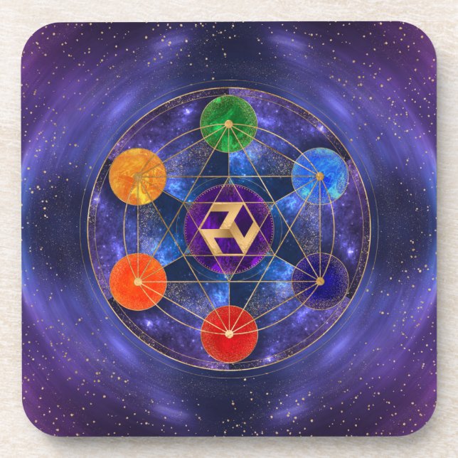 Antahkarana in Sacred Geometry Ornament - Nebula Coaster (Front)