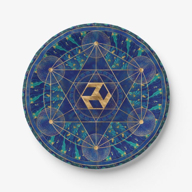 Antahkarana in Sacred Geometry Ornament Paper Plate (Front)