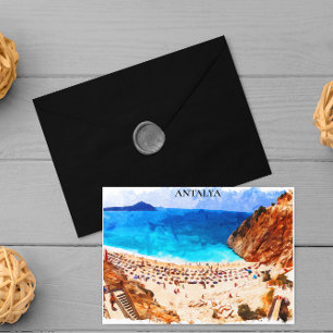 Antalya Turkey Beach Vacation Postcard