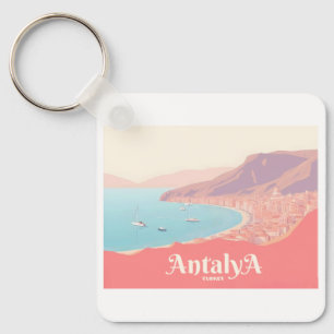 Antalya Turkey Pastel Travel Key Ring