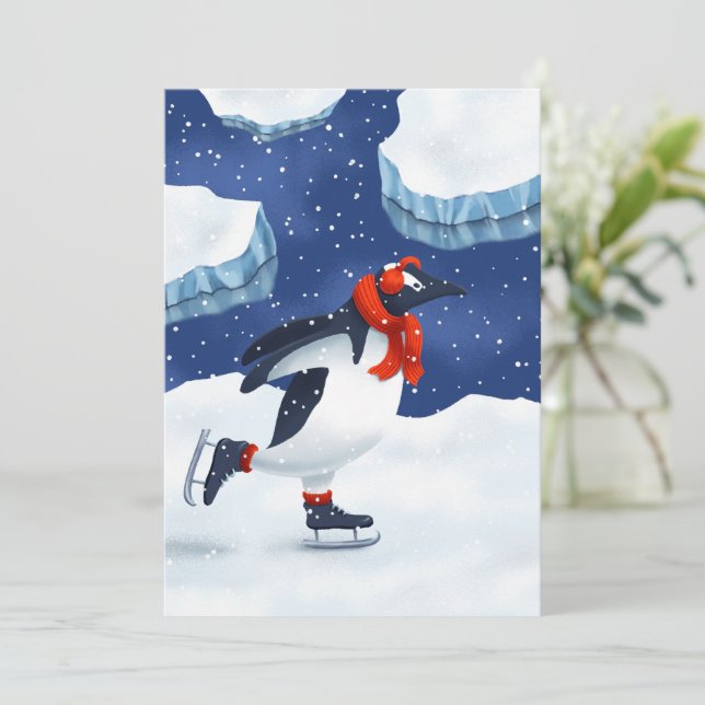 Antarctic Glide Holiday Card (Standing Front)