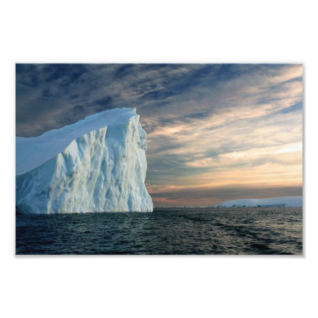 Antarctic Iceberg, Icy Waters, Dramatic Sky Photo Print (Front)