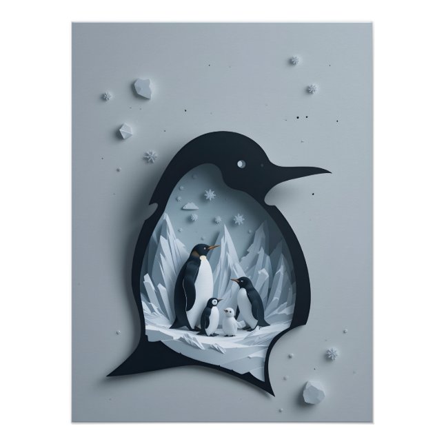 Antarctic Papercraft Panorama Poster (Front)