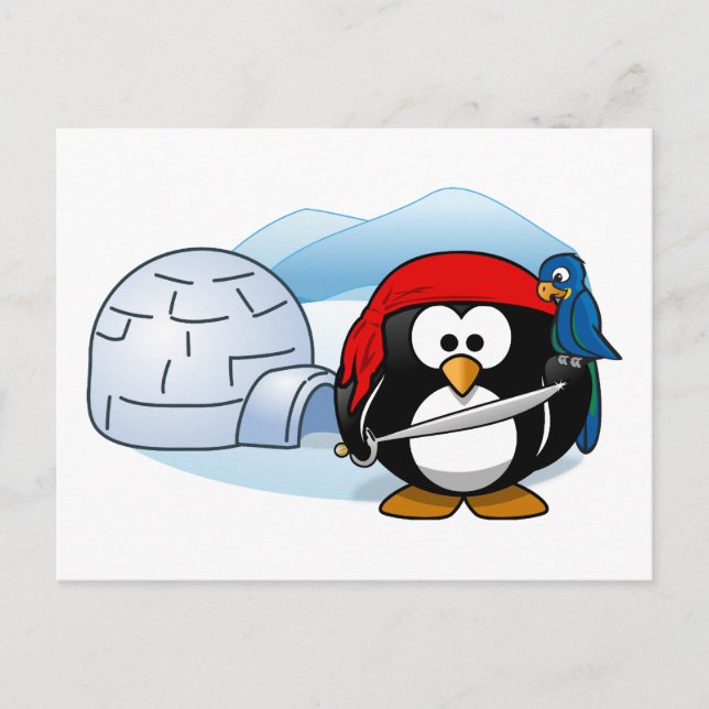 Antarctic Pitate Penguin Postcard (Front)