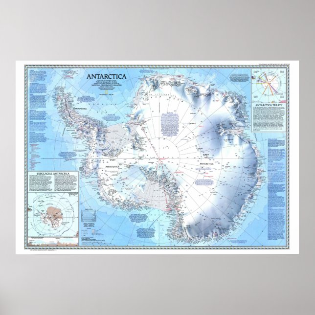 " Antarctica: 1987 Detailed MAP ... Poster (Front)