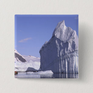 Antarctica, Antarctic Peninsula. Zodiak and 15 Cm Square Badge