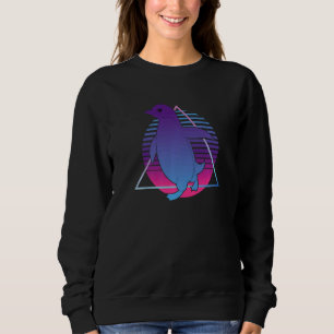 Antarctica Bird Cute Zoo Animal 80s Vaporwave Pen Sweatshirt
