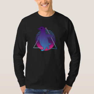 Antarctica Bird Cute Zoo Animal 80s Vaporwave Pen T-Shirt