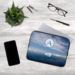 Antarctica blue ice photo with monogram and name laptop sleeve<br><div class="desc">A modern monogram and nametag on a Photo of blue ice at Antarctica. A perfect Laptop sleeve.</div>