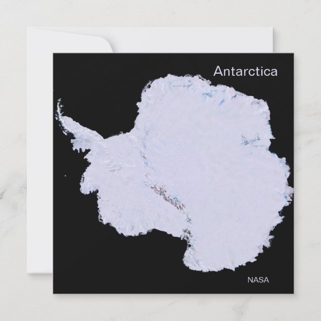 Antarctica by NASA Satellite image Card (Front)