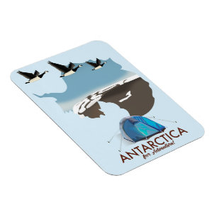 Antarctica For Adventure Travel poster map. Magnet