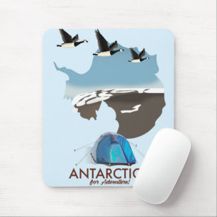 Antarctica For Adventure Travel poster map. Mouse Pad