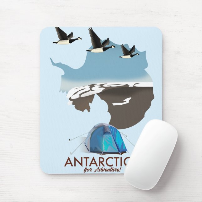 Antarctica For Adventure Travel poster map. Mouse Pad (With Mouse)