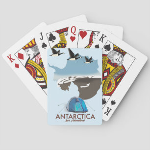 Antarctica For Adventure Travel poster map. Playing Cards