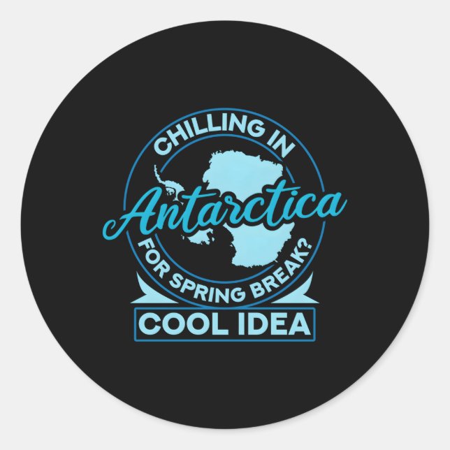 Antarctica For Spring Break Antarctica Map Classic Round Sticker (Front)