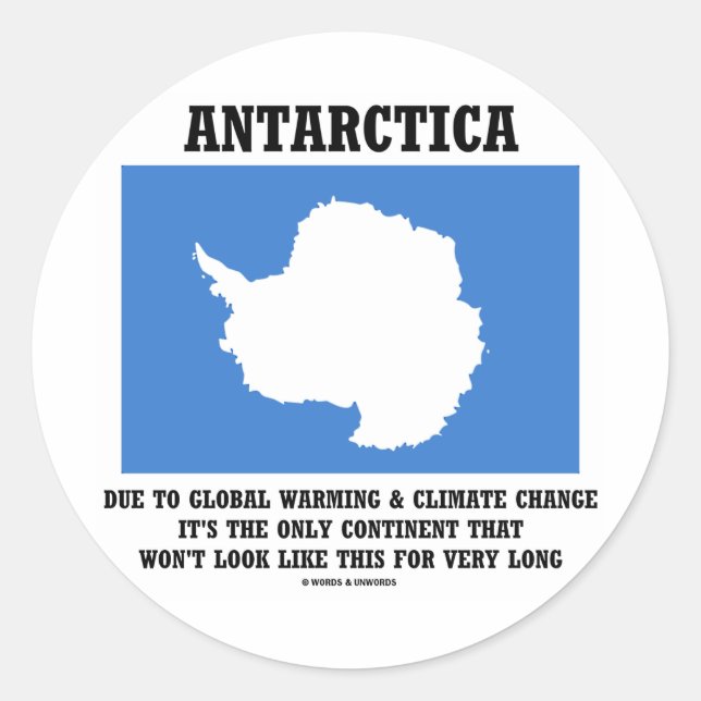 Antarctica Global Warming Climate Change Continent Classic Round Sticker (Front)