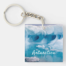 Antarctica iceberg photo with text