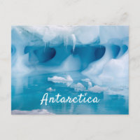 Antarctica iceberg photo with text