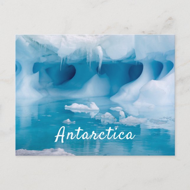 Antarctica iceberg photo with text postcard (Front)
