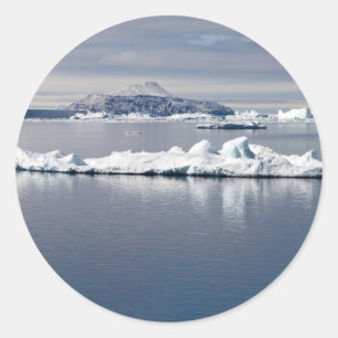 Antarctica landscape classic round sticker