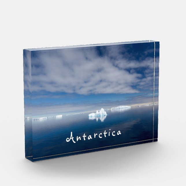 Antarctica landscape floating ice photo with text block (Left)