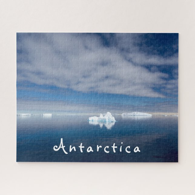 Antarctica landscape floating ice photo with text jigsaw puzzle (Horizontal)