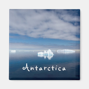 Antarctica landscape floating ice photo with text magnet