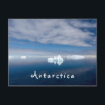 Antarctica landscape floating ice photo with text postcard<br><div class="desc">You are back from a great holiday and want to send a card to your family and friends, letting them know about your great trip ? Try this unique postcard to show them a part of your adventure. Great landscape in Antarctica with floating ice. © Angelika Stern If you need...</div>