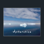 Antarctica landscape floating ice photo with text postcard<br><div class="desc">You are back from a great holiday and want to send a card to your family and friends, letting them know about your great trip ? Try this unique postcard to show them a part of your adventure. Great landscape in Antarctica with floating ice. © Angelika Stern If you need...</div>