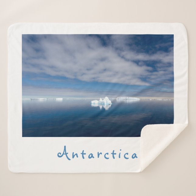 Antarctica landscape floating ice photo with text sherpa blanket (Front (Horizontal))