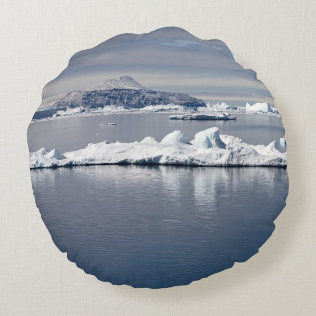Antarctica landscape round cushion (Back)