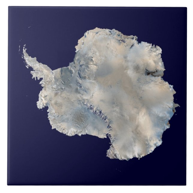 Antarctica (NASA Blue Marble Imagery) Ceramic Tile (Front)