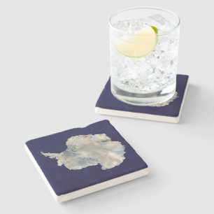 Antarctica (NASA Blue Marble Imagery) Stone Coaster