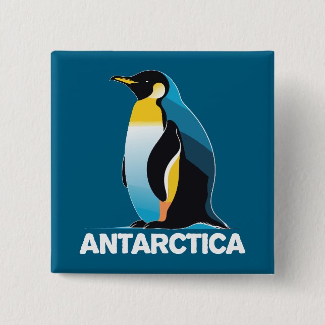 Antarctica Penguin 15 Cm Square Badge (Front)