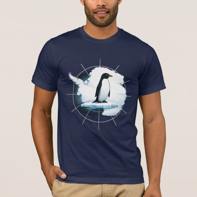 Antarctica Penguin Emblem – Polar Explorer Design T-Shirt (Front)