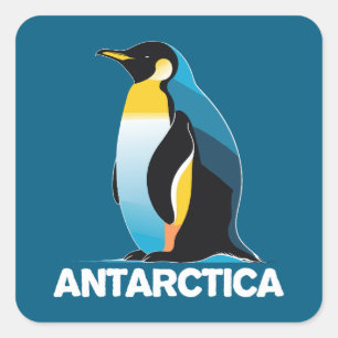 Antarctica Penguin Square Sticker