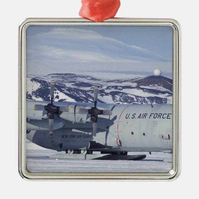 Antarctica, Ross Island, McMurdo station, C-130 Metal Ornament (Front)