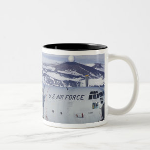Antarctica, Ross Island, McMurdo station, C-130 Two-Tone Coffee Mug