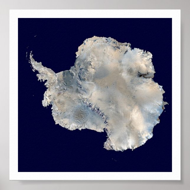 Antarctica Satellite Image Poster (Front)
