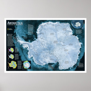 " Antarctica: Satellite map as a Poster