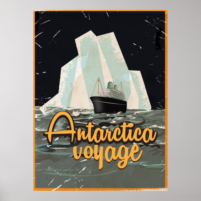 Antarctica Vintage Travel poster (Front)