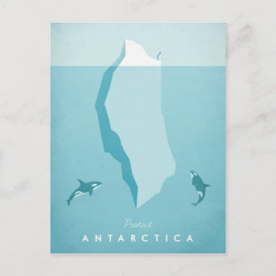 Antarctica Vintage Travel Poster - Art Postcard