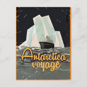 Antarctica Vintage Travel poster Postcard