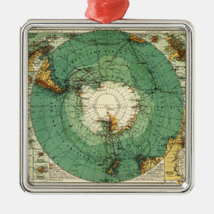 AntarcticaPanoramic MapAntarctica Metal Tree Decoration