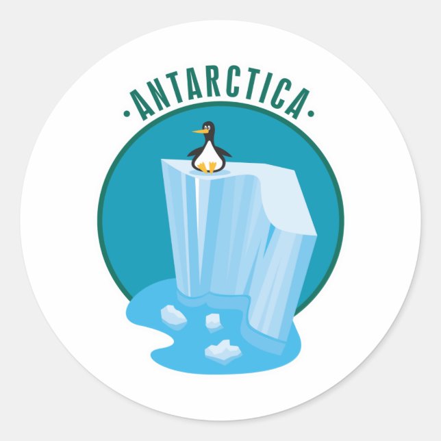 antartica penguin design classic round sticker (Front)