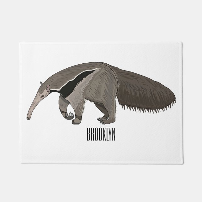 Anteater cartoon illustration  doormat (Front)