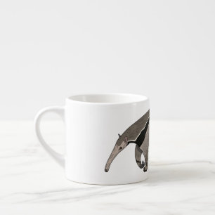 Anteater cartoon illustration espresso cup